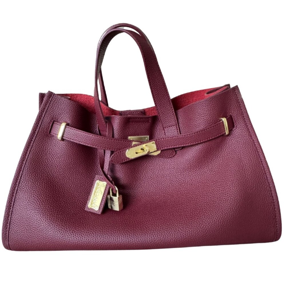 Bogdana Urban Luxe Genuine Leather Power Tote in Burgundy